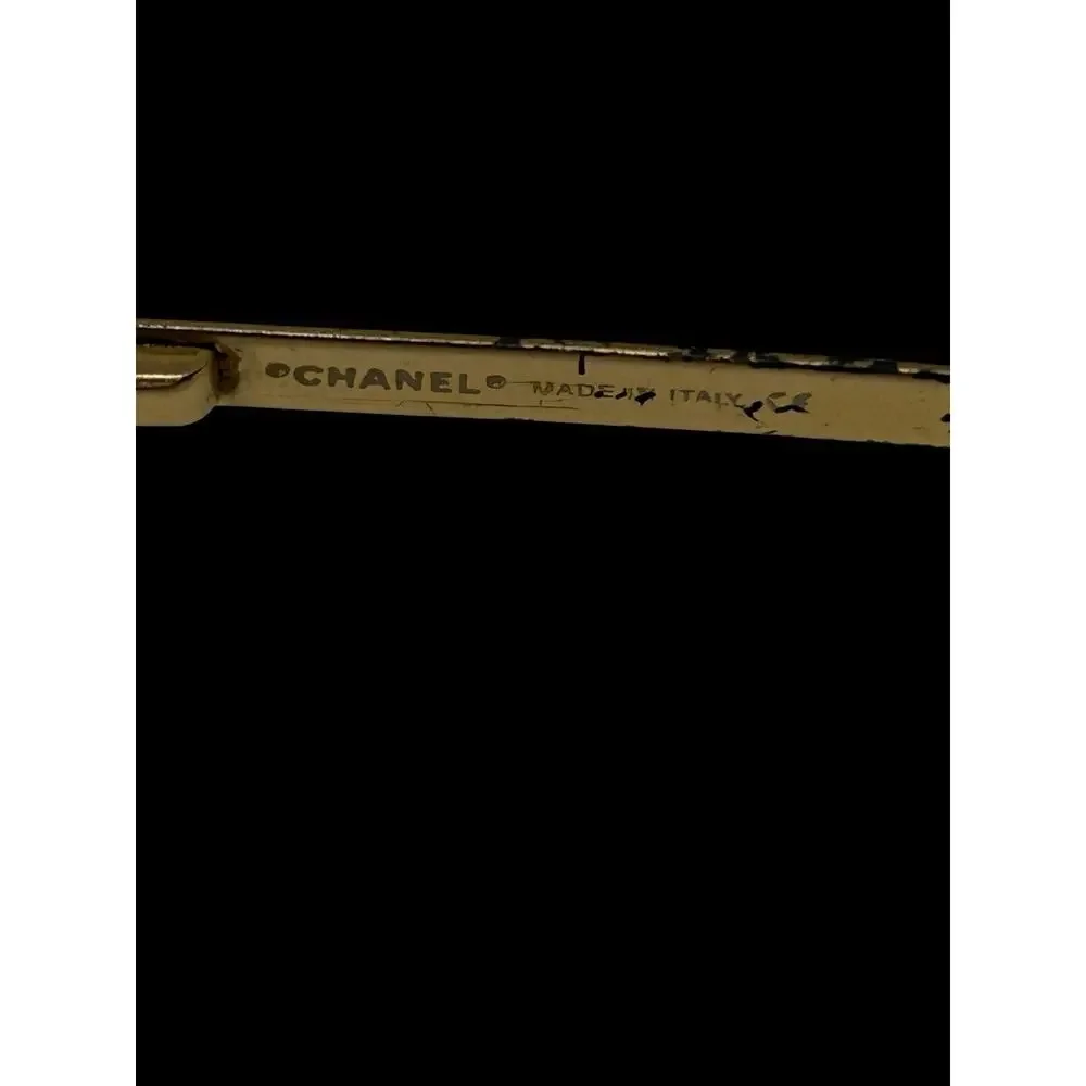 CHANEL 4092-B Rimless Sunglasses Gold CC Coco Mark Rhinestone Authentic Italy